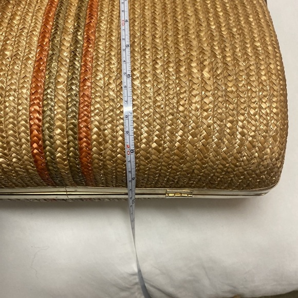 Vintage Pier Giorgio Italy Straw Handbag Metal Handle - Picture 5 of 16